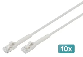 Digitus Patch kábel CAT6A šedý / Sieťový kábel / F/FTP / 3M / LSZH / 10 ks (DK-1632-A-030B-10)