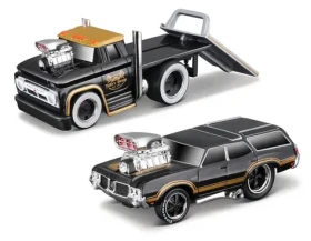 Maisto Muscle Transports - 1966 Chevrolet C60 Flatbed 1970 Oldsmobile Vista Cruiser