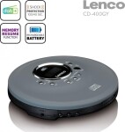 LENCO CD-400 sivá / Prenosný CD prehrávač / MP3 / DAB+ / FM / 3.5mm (CD-400GY)