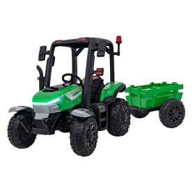 Mamido Detský elektrický traktor BLAST s prívesom 2x200W zelený
