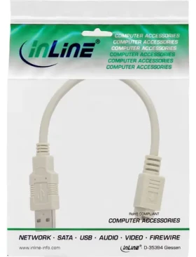 InLine USB-A - PS/2 béžová / Redukcia / 0,2 m (33102)
