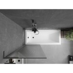 MEXEN/S - Next L vaňová zástena FIX 70 x 150, prúžky, grafit metal 895-070-000-03-09-95