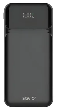 Savio BA-08 čierna / Powerbanka / 10 000 mAh / 20 W / USB-C PD + USB-A QC (SAVBA-08)