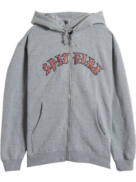 Spitfire OLD E EMB GREY HEATHER w/ RED & WHITE Em pánska mikina - M