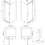MEXEN/S - Mist HT sprchovací kút dvere krídlové pravá 90 x 120, transparent, zlato kartáčovaná 8A5T-090-120-55-00-P