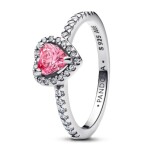 Pandora Romantický strieborný prsteň s ružovým srdcom Timeless 198421C03 54 mm