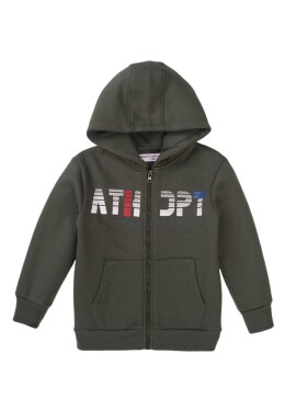 Chlapčenská mikina s kapucňou, Minoti, 7BZTHRU 6, khaki - 80/86 | 12-18m