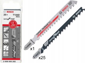 Bosch Bosch Professional 25x T 144 D + 1x Expert Hardwood Fast T 144 DHM jigsaw blade (for wood, hardwood, jigsaw accessories)