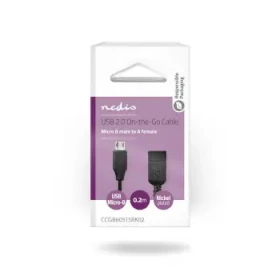 Nedis OTG adaptér Micro-B(M) - USB-A(F) čierna / Adaptér / USB 2.0 / 480 Mbps / poniklovaný (CCGB60515BK02)