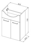 OLSEN SPA - Skrinka s umývadlom RINO 45/55/65 - Šírka skriniek - preč - 65 cm OLNRINO265 + OLKE6065