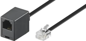 PremiumCord Kábel predlžovací telefónny rovný 6P4C plug - 6P4C jack 10m (tk6mf-10b)