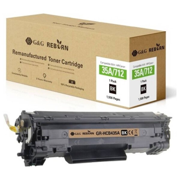 G&G Reborn remanufactured toner náhradný HP, Canon 35A, 712 čierna 1500 Seiten kompatibilná toner; 21199