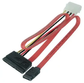 MicroConnect Prepojovací kábel SATA 15+7pin - SATA 4+7pin 0.34m červená (PI17146)