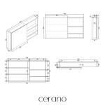 CERANO - Kúpeľňová zrkadlová skrinka Orea - dub medový - 120x65x15 CER-661939