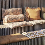 MADAM STOLTZ Bavlněná matrace Checkered Natural 45 × 125 cm