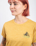 Patagonia W's Cap Cool Daily Graphic Shirt - Lands Chouinard Crest: Beeswax Tan X-Dye L