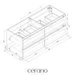CERANO - Kúpeľňová skrinka pod umývadlo Carole - dub medový - 119x48x45 CER-431590