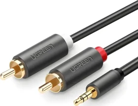Ugreen 10513 Kábel Jack 3.5 mm - 2x RCA čierna / Audio kábel / 5 m (10513)