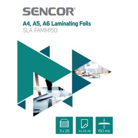 Sencor SLA FAMM150 Laminovacia fólia A4A5A6/150mic (3x25ks) (8590669199334)