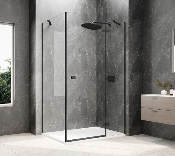 POLYSAN - GLOBE BLACK obdĺžniková sprchová zástena 1000x900, číre sklo, pravé GB1010-3315RB