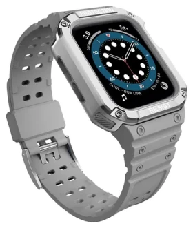 Hurtel Armor Case šedá, strieborná / Ochranný kryt s remienkom / Apple Watch 38/40/41mm