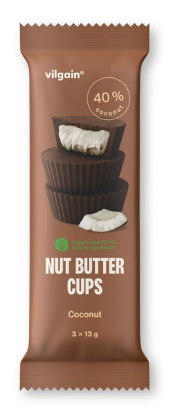 Vilgain Nut Butter Cups BIO – kokos 39 g (3 x 13 g)