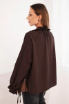 Dámska blúzka z viskózy tmavohnedá - FPrice UNI