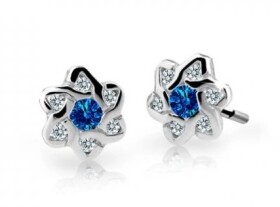 Cutie Jewellery Detské náušnice z bieleho zlata C2149-30-X-2 modrá
