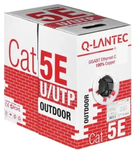 Q-LANTEC KIU5OUTS305Q čierna / Sieťový kábel / Cat5e / U/UTP / vonkajšie / 305 m (KIU5OUTS305Q)