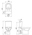 CERSANIT - WC misa k WC KOMBI 603 CITY NEW CLEANON VÝPREDAJ K35-037-01X