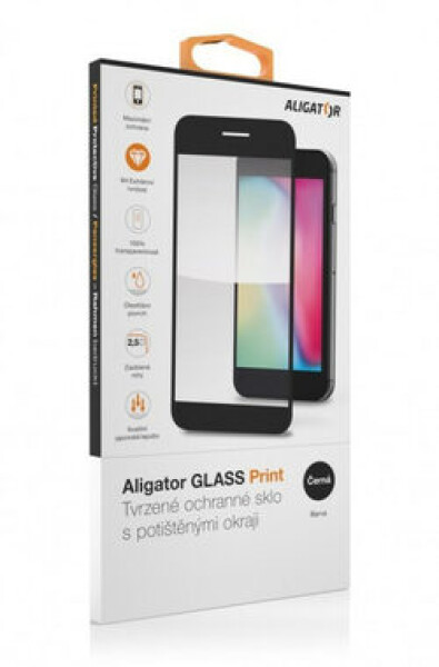 Aligator Ochranné tvrdené sklo GLASS PRINT Samsung Galaxy S24+ čierna / lepenie cez celý displej (8596426107574)