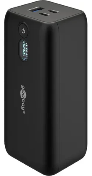 Goobay 20000mAh čierna / Powerbanka / USB-C PD 65W / QC / LC displej (76254)
