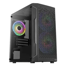 AeroCool Trinity Mini čierna / PC skriňa / Micro ATX / Mini-ITX / 2x USB-A 3.0 / 1x USB-A 2.0 / 3x FRGB / bez zdroja (ACCS-PV32033.11)