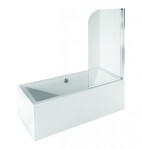 BESCO - Vaňová zástena AMBITION 1 - Farba rámu zásteny - Hliník chróm, Rozmer A - 75 cm, Smer zatváranie - Univerzálny Ľavé / Pravé, Výplň - Číre bezpečnostné sklo - 5 mm BCAMB1CC