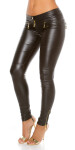 Sexy KouCla leather look pants with zips black