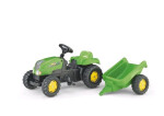 Rollytoys Šliapací traktor Rolly Kid s vlečkou - zelená