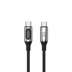 Forever LCD Kábel USB-C (M) - USB-C (M) 1m čierna / 100W / LCD displej (5900495082749)