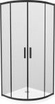 MEXEN/S - Rio sprchovací kút štvrťkruh 80x80, dekor, čierna + biela vanička so sifónom 863-080-080-70-30-4110B