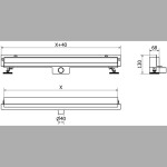 MEXEN - Flat Wall žľab k stene 2v1 100 cm zlatý 1530100