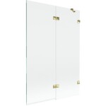 MEXEN/S - Lunar vaňová zástena 2-krídlová pravá 120 x 150, transparent, zlatá 897-120-100-50-00-P