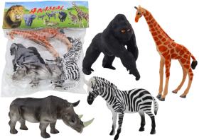 Mamido Sada afrických zvieracích figúrok 4 kusy žirafa gorila