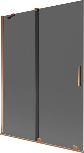MEXEN/S - Velar dvojkrídlová posuvná vaňová zástena 130 x 150, grafit, ružové zlato 896-130-000-41-60