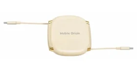 Mobile Origin CB7 béžová / Samonavíjací kábel / USB-C na USB-C / 100 W / 1 m (MO-CB7-BG)