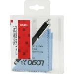 Logo SUK009K čierna / Stylus / Kovové prevedenie / Dĺžka 112 mm / Mikrovláknová utierka v balení