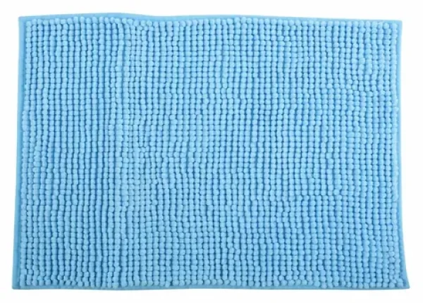 MSV CHENILLE kúpeľňová predložka 40 x 60 cm nebesky modrá / mikrovlákno / protišmyková