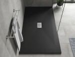 MEXEN/S - Hugo sprchová vanička SMC 160x100, čierna, krytka nerez 42701016-X