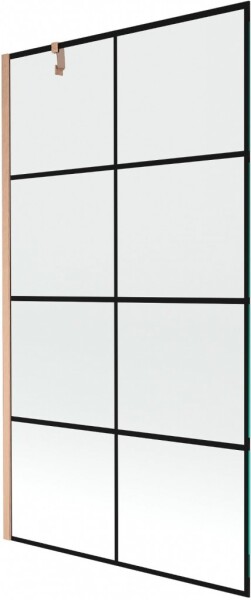 MEXEN/S - Next vaňová zástena FIX 100 x 150, čierna vzor, meď kartáčovaná - 895-100-000-00-70-77 895-100-000-00-77-65