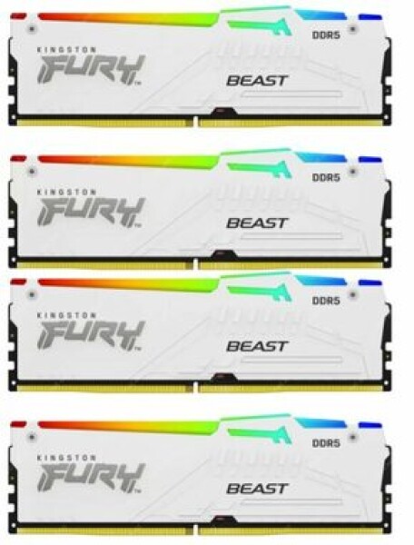 Kingston Fury Beast White RGB 64GB (4x16GB) DDR5 6000MHz / CL40 / DIMM / XMP (KF560C40BWAK4-64)