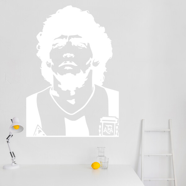 Veselá Stena Samolepka Diego Maradona Farba: biela, Veľkosť: 60 x 42 cm