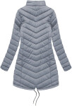 Tmavomodro-šedá obojstranná dámska zimná bunda s kapucňou (w214big) odstíny šedé XXL (44)
